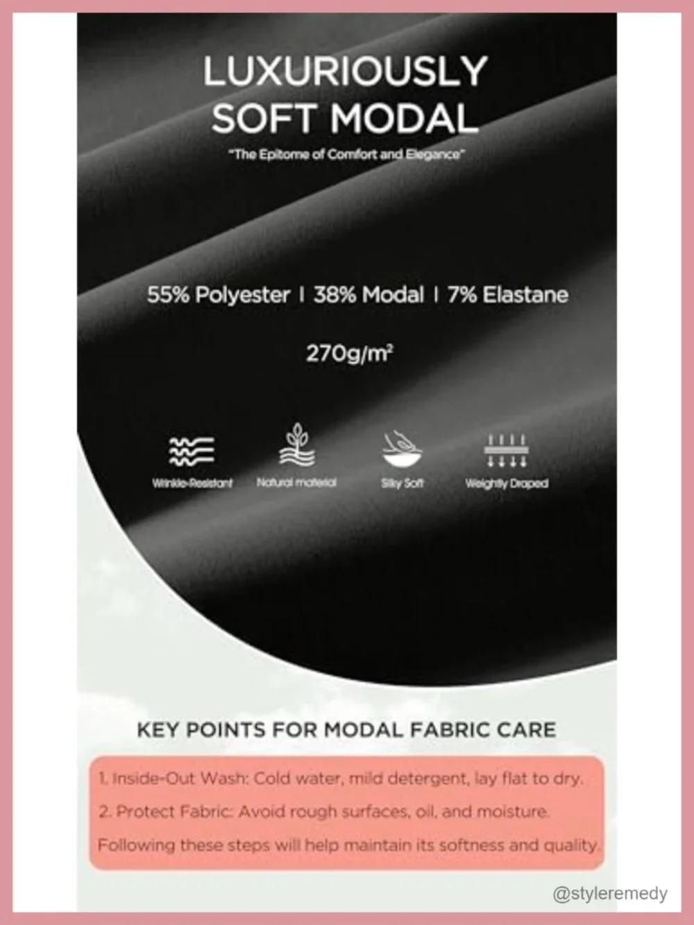 Women's Modal High Waist Pants with Pockets, Split Hem Casual Lounge Trousers